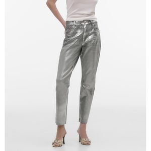 Zara METALLIC WAXED SLIM JEANS